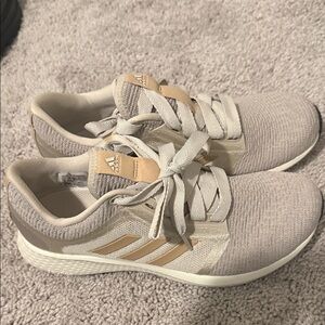 Adidas Women's Cream and Tan Sneakers